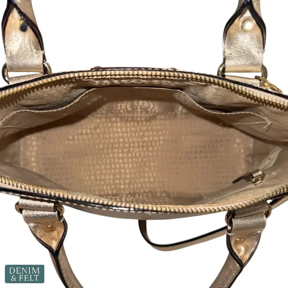 Kate Spade‎ Wellesley Rachelle Metallic Rose Gold Leather Satchel Crossbody Bag